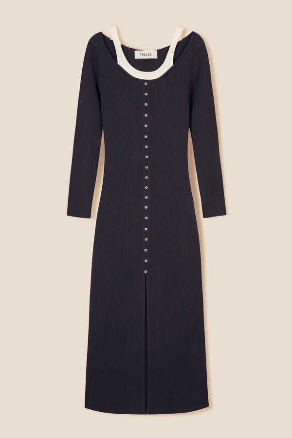 Robe en maille effet superposition