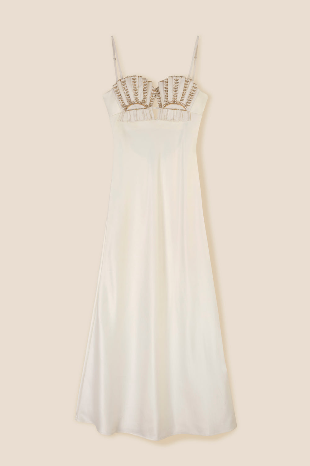 Robe longue en satin