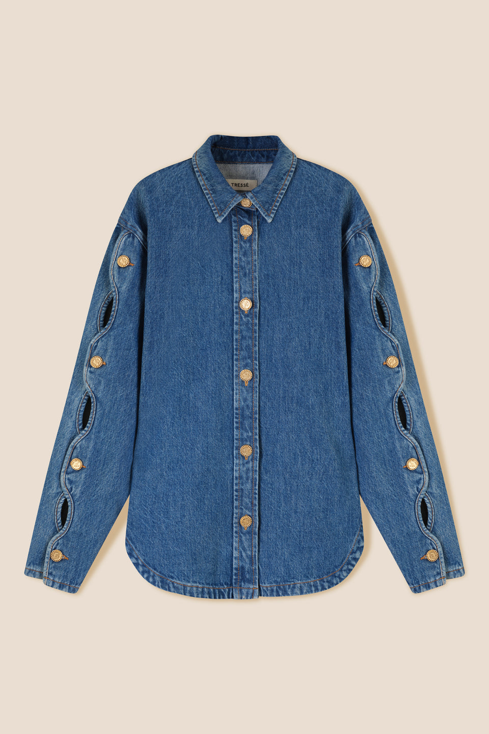 Surchemise en denim à découpes