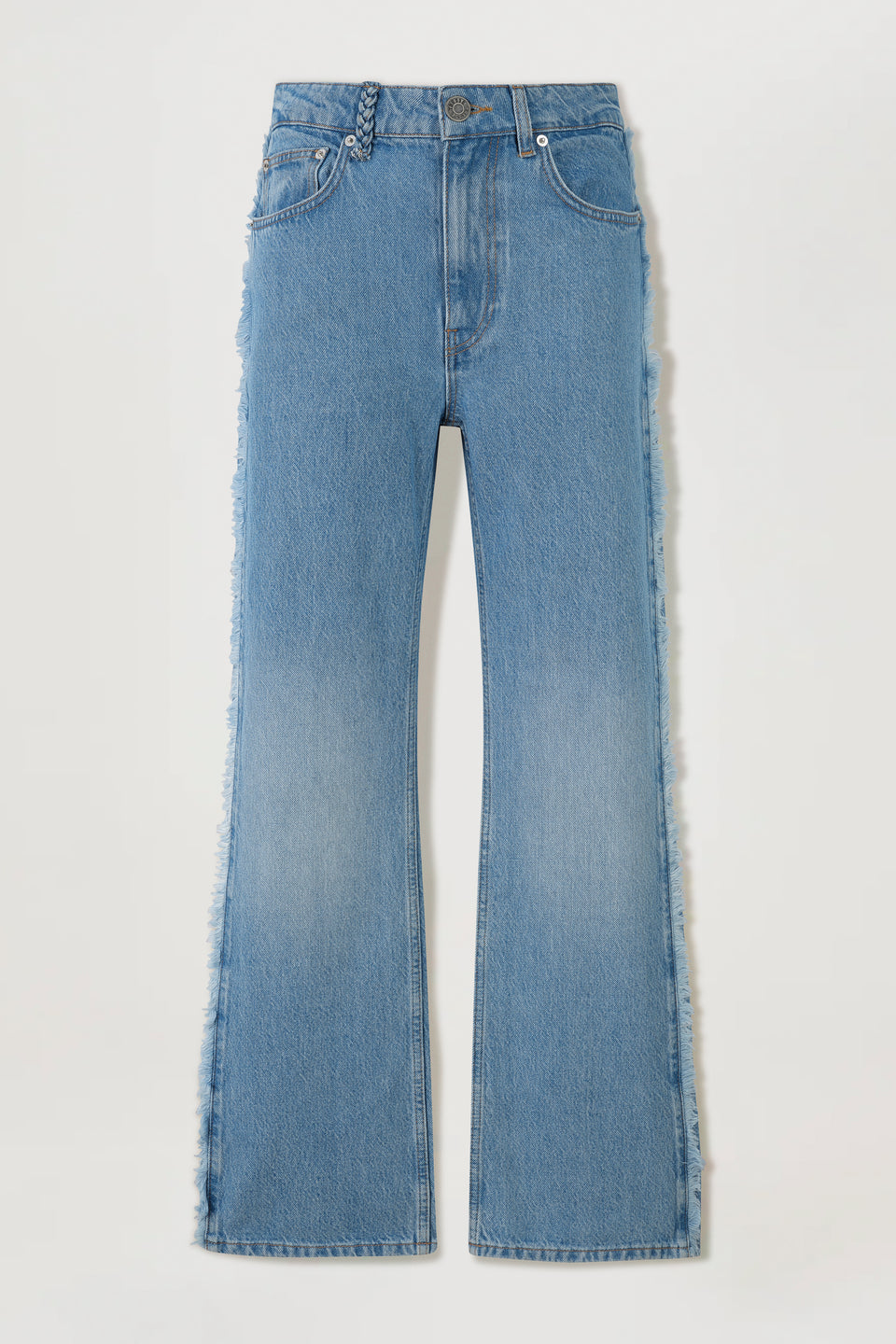 Denim droit à franges