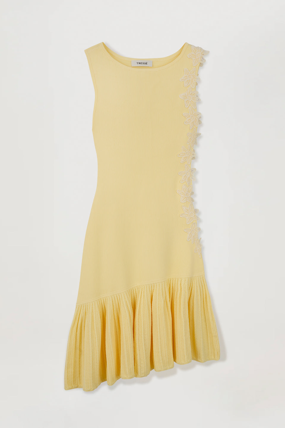 Robe courte en maille asymétrique