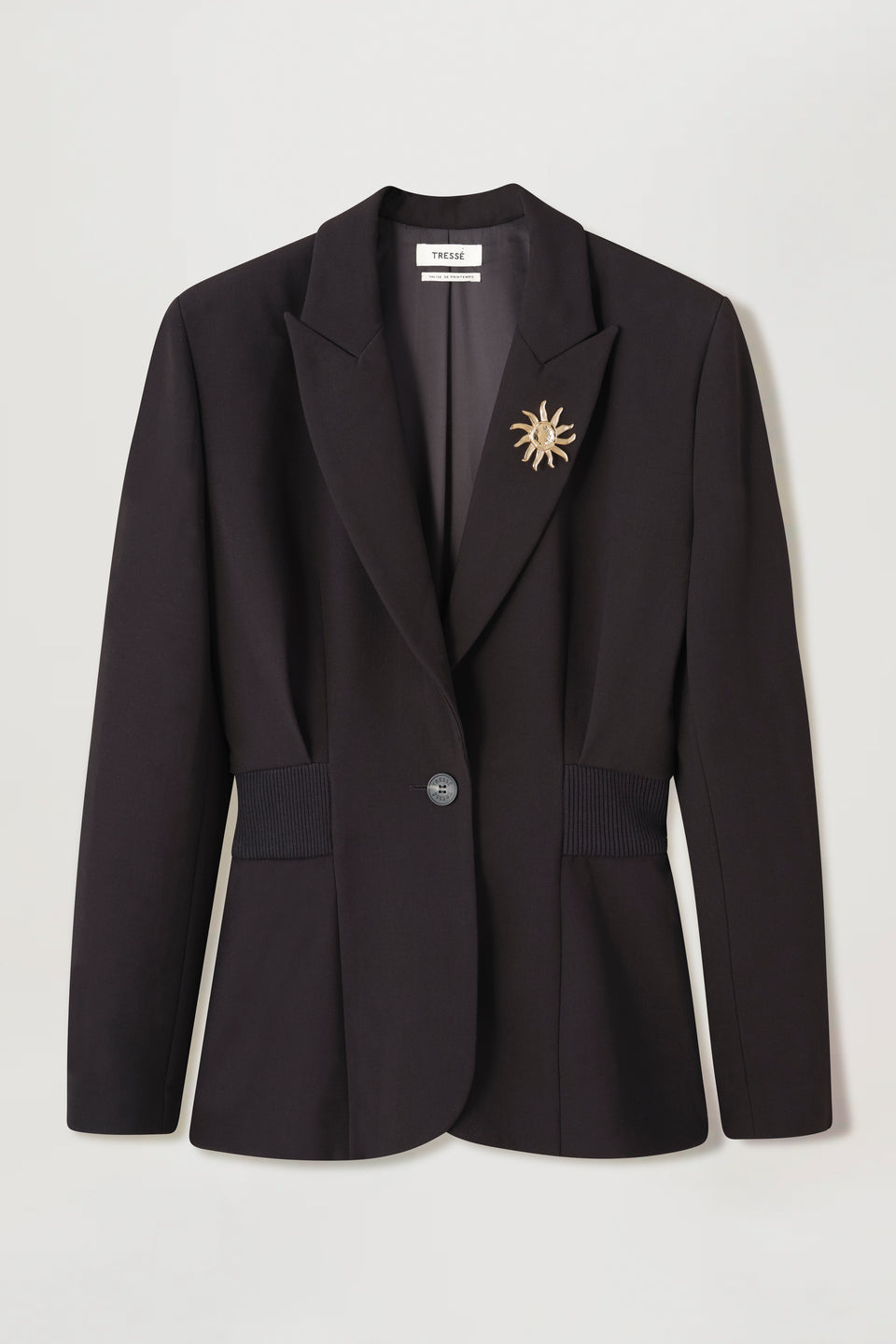 Veste tailleur avec bord-côte à la taille