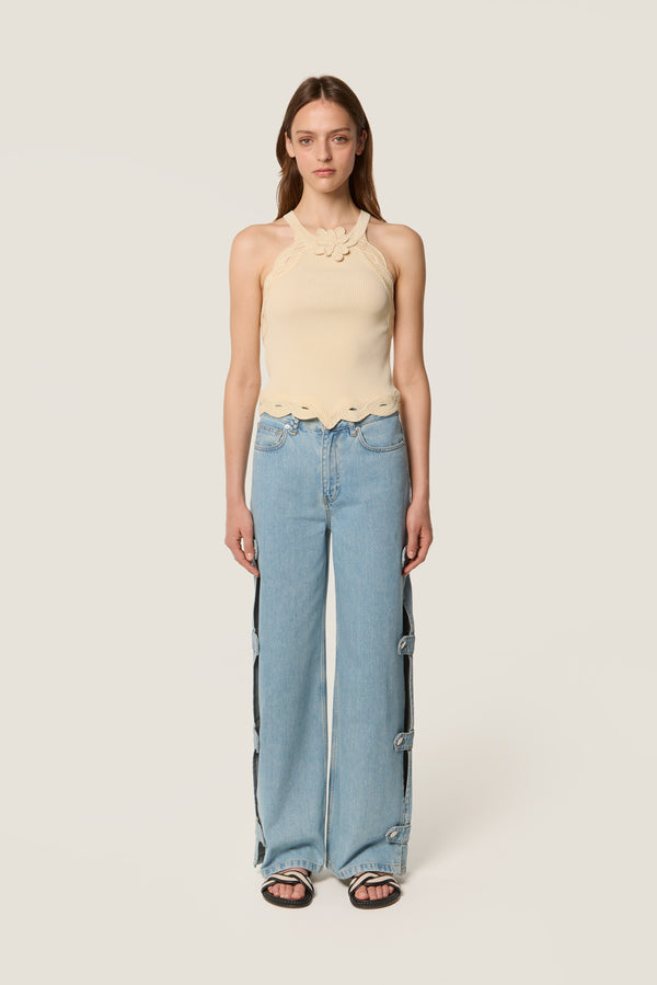 Pantalon à ouvertures boutonnées
