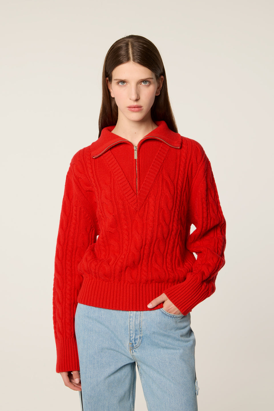 Pull en maille torsadée
