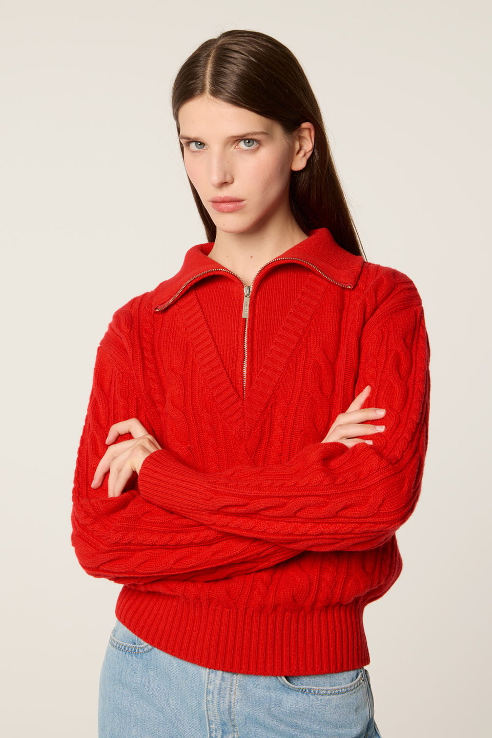 Pull en maille torsadée