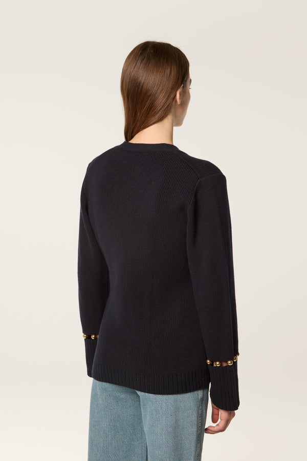 Cardigan à billes dorées