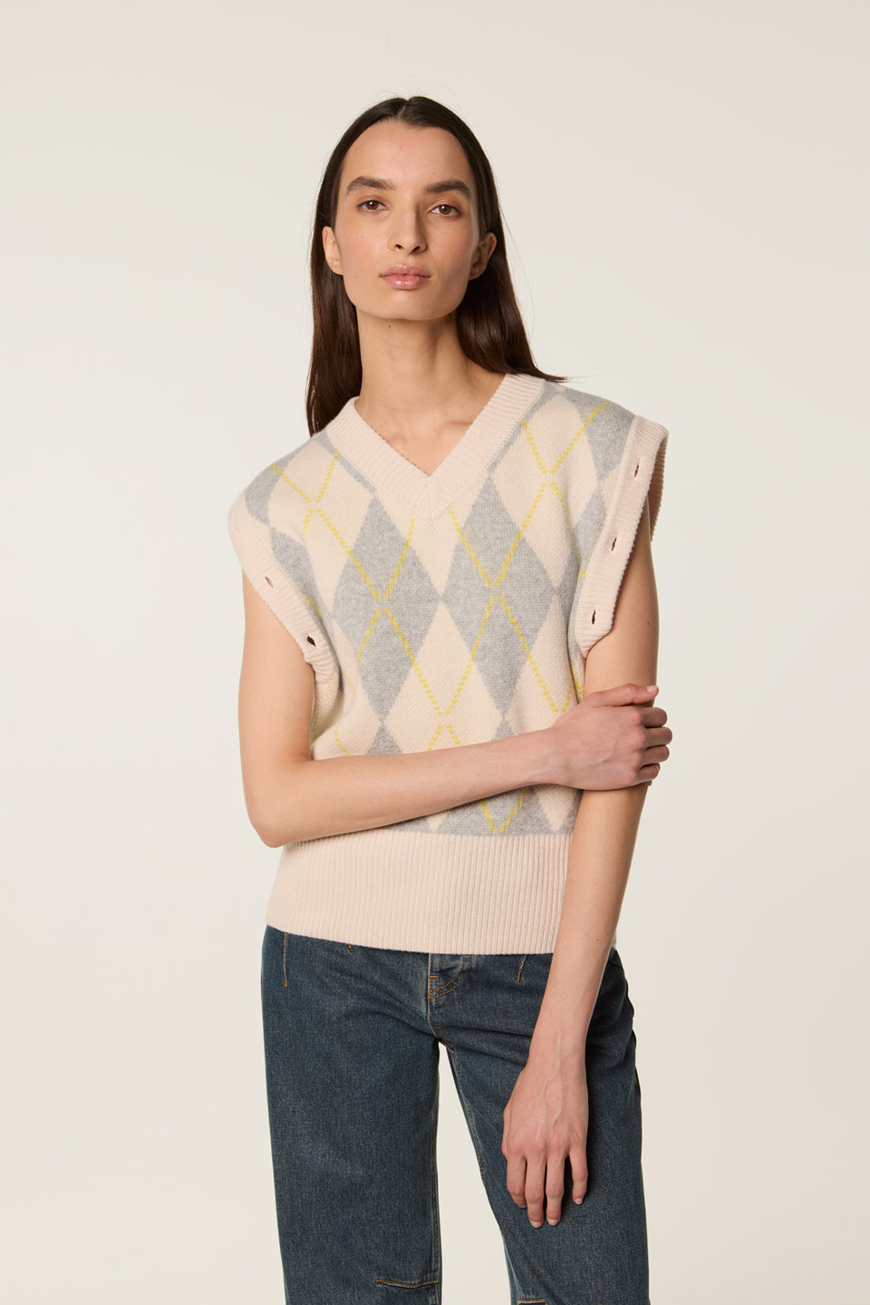 Pull jacquard en laine