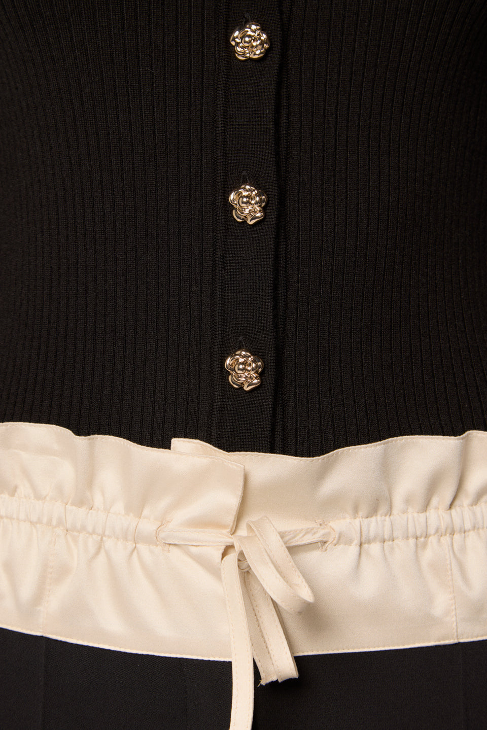 Pantalon à ceinture satin