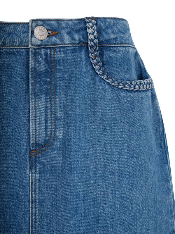 Jupe longue en denim fendue