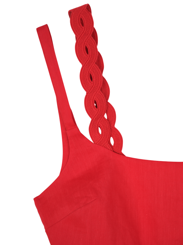 Robe longue effet brassière à galon