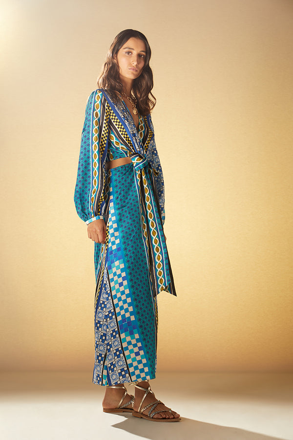Robe longue en soie