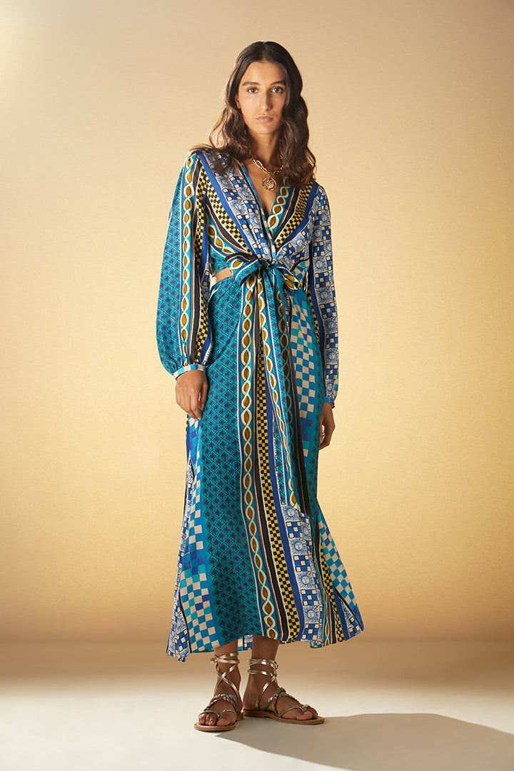 Robe longue en soie