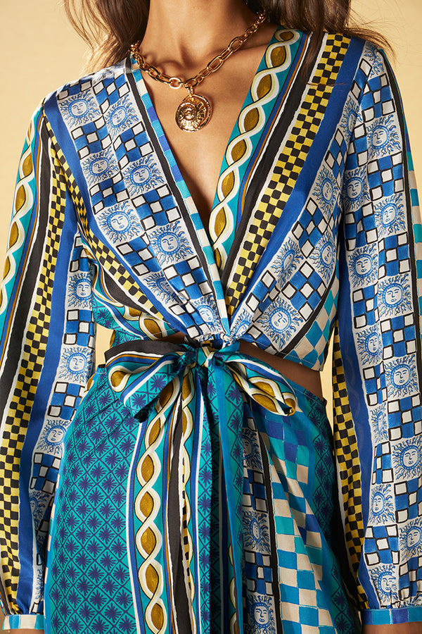 Robe longue en soie