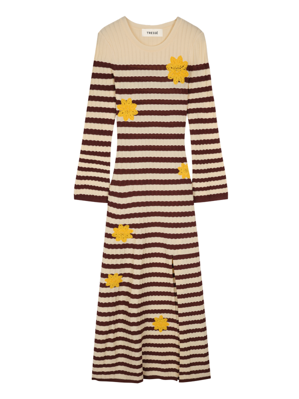 Robe longue en maille évasée