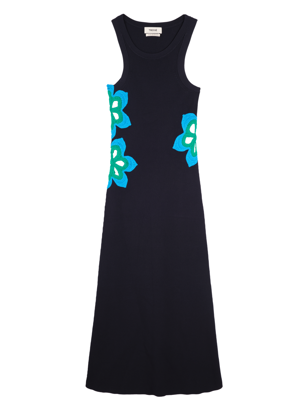Robe en maille avec ouvertures fleurs