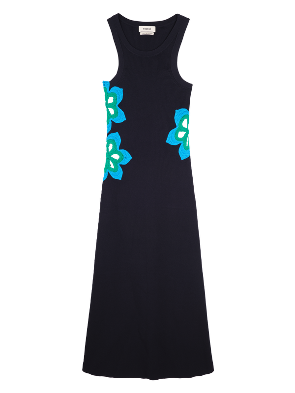 Robe en maille avec ouvertures fleurs