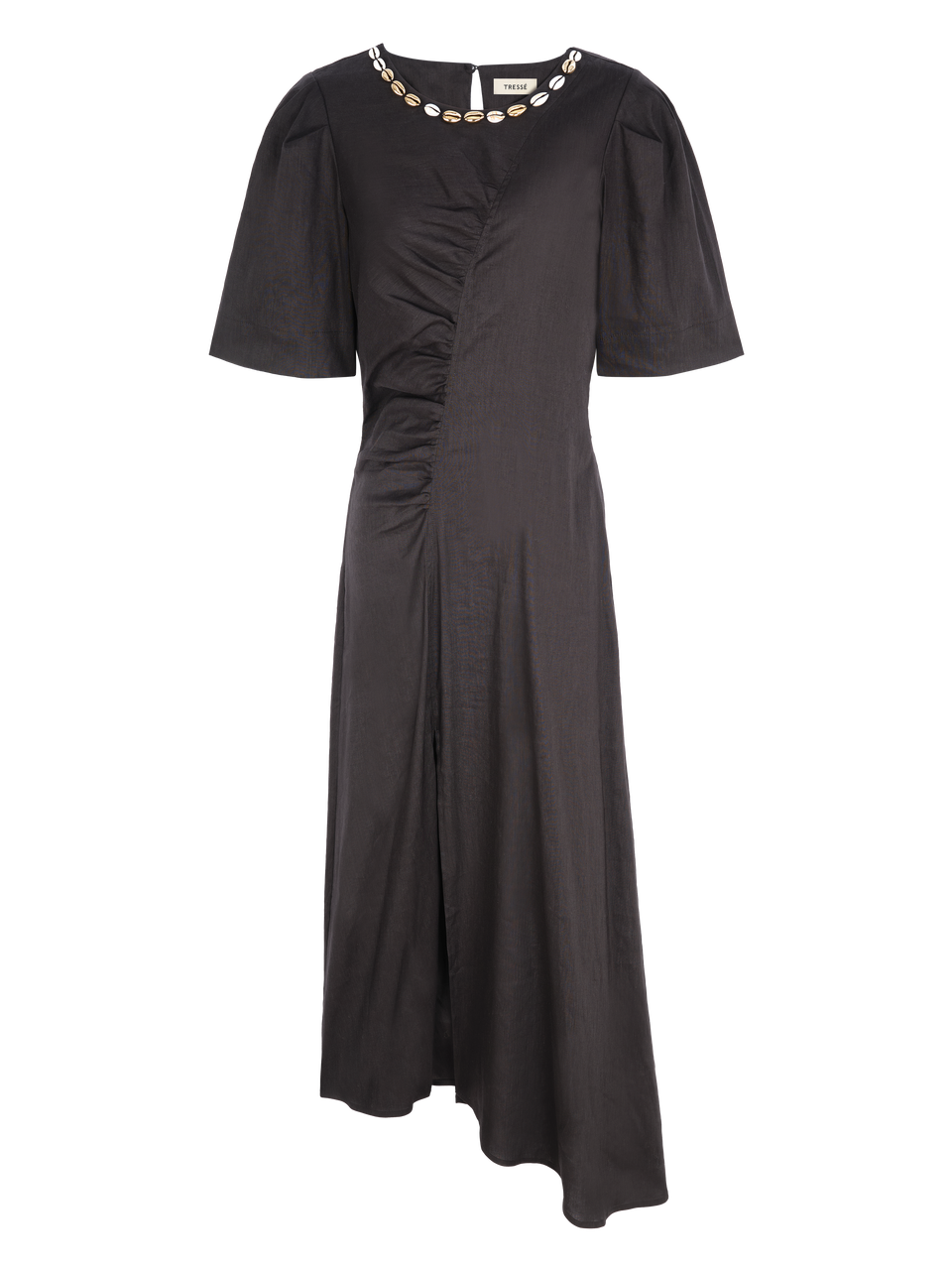 Shell-neck dress