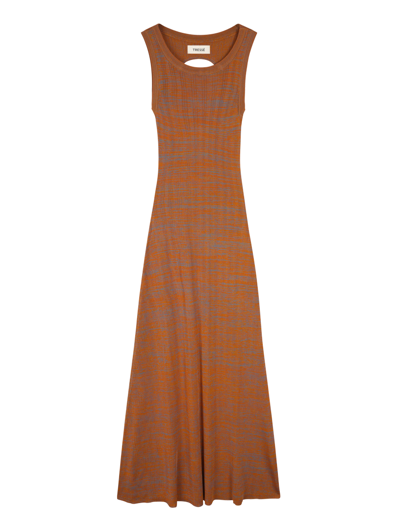 Long backless knit dress