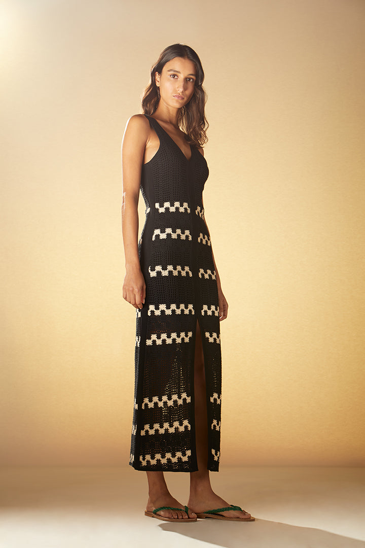 Robe fendue crochet