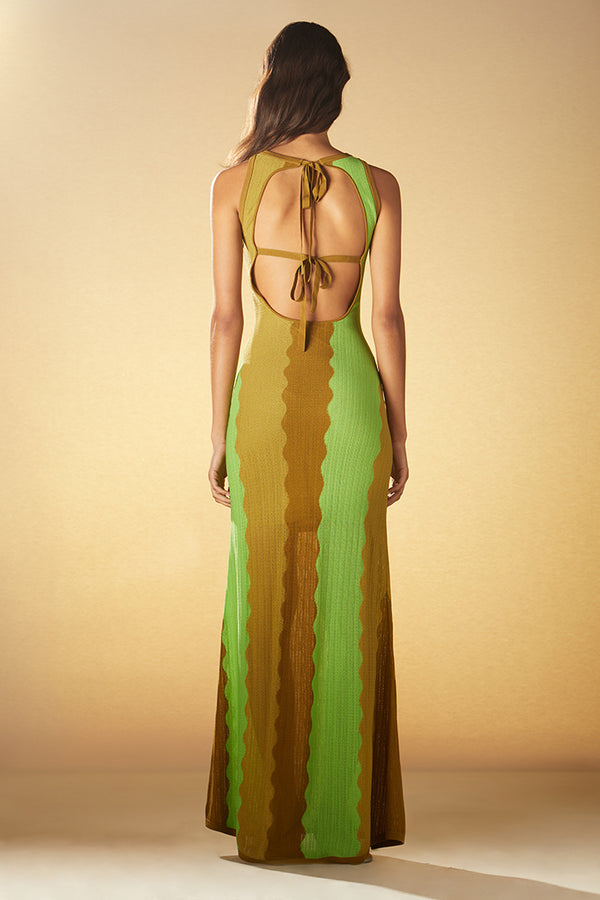 Robe en maille dos nu