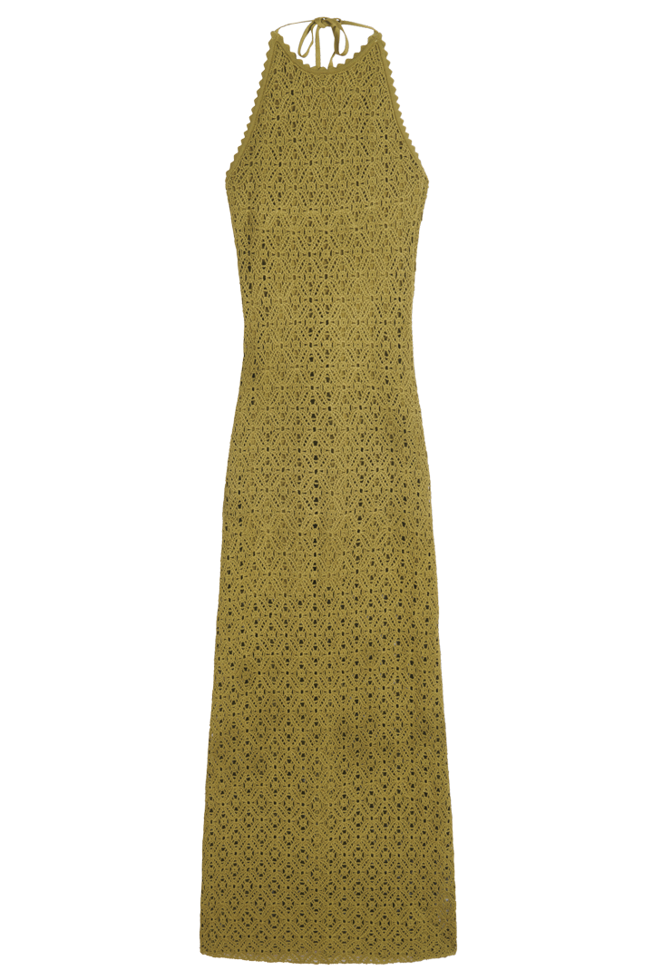 Long backless crochet dress