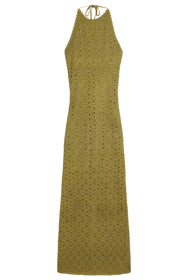 Robe longue en crochet dos nu