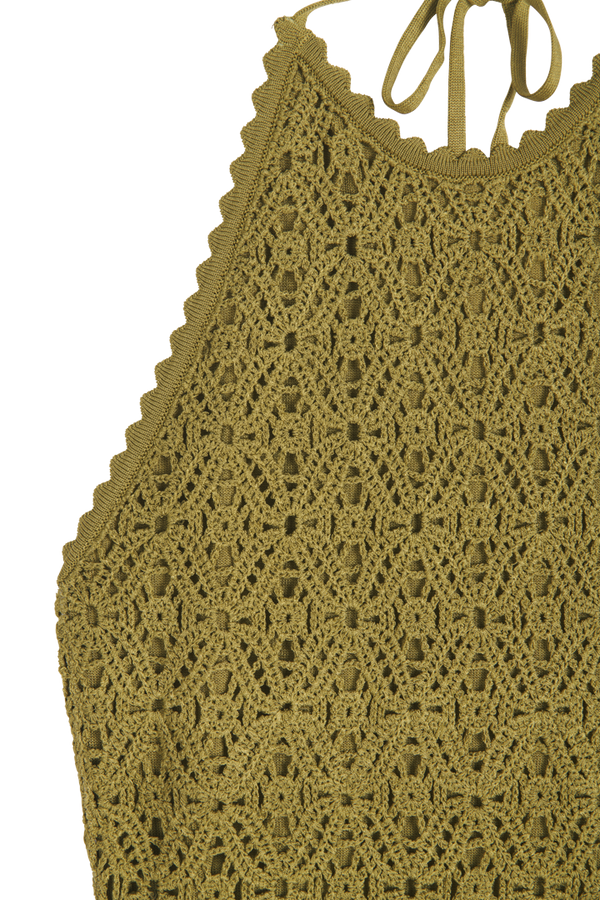 Robe longue en crochet dos nu