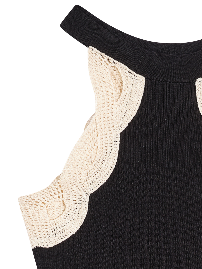 Mesh slit dress