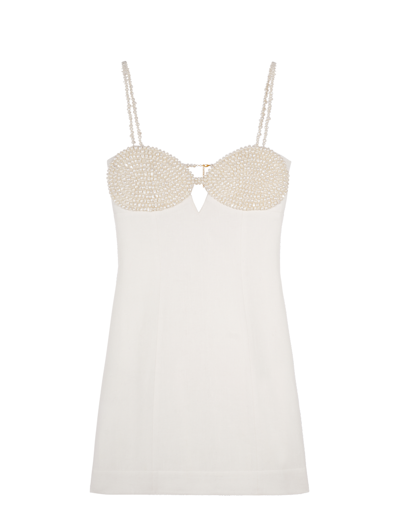 Short fitted and embroidered dress