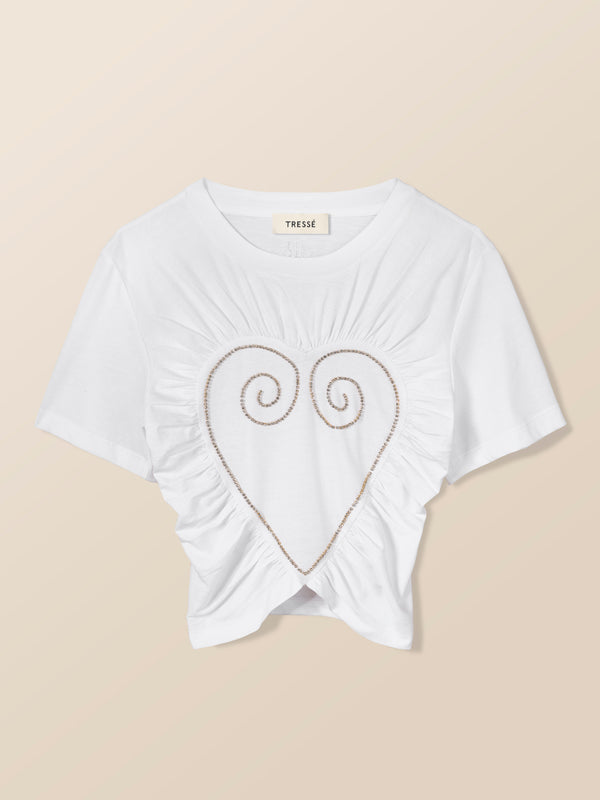 T-shirt cœur à fronces