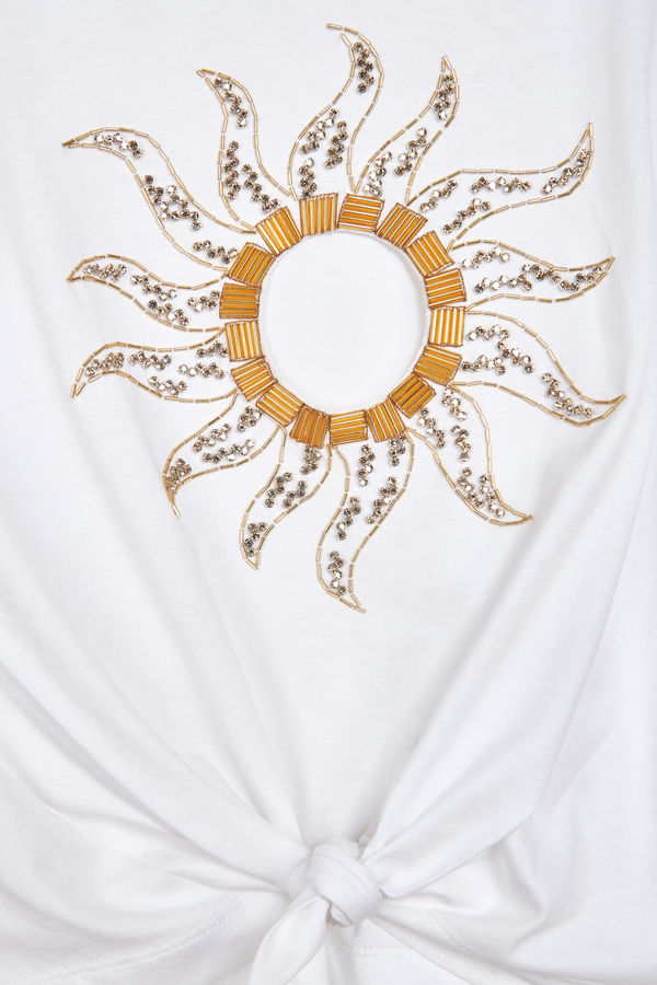 Top soleil brodé