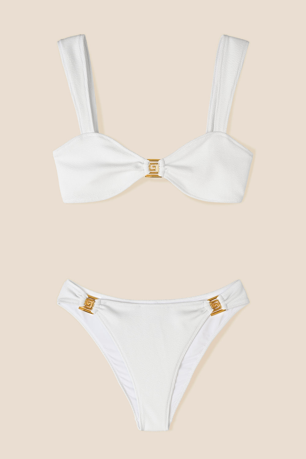 White two-piece swimsuit