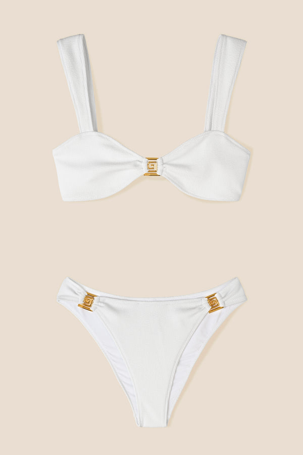 Maillot de bain blanc deux-pièces