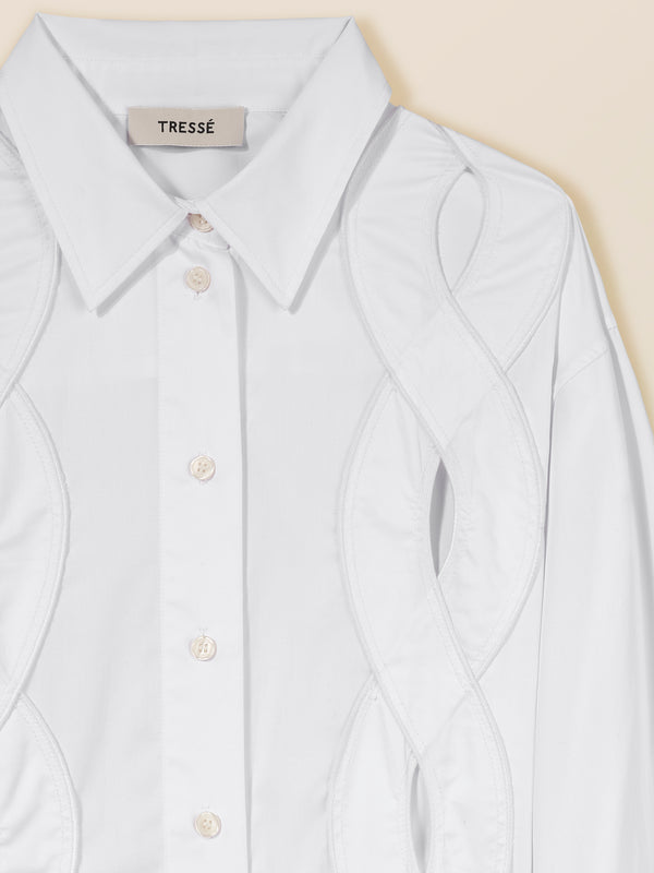 Chemise courte à tresses ajourées