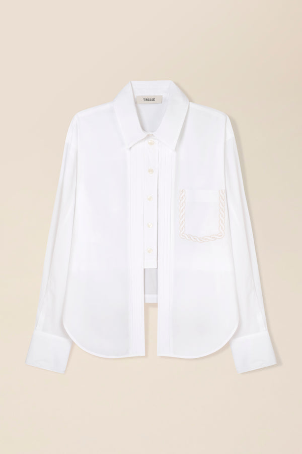 Chemise courte brodée