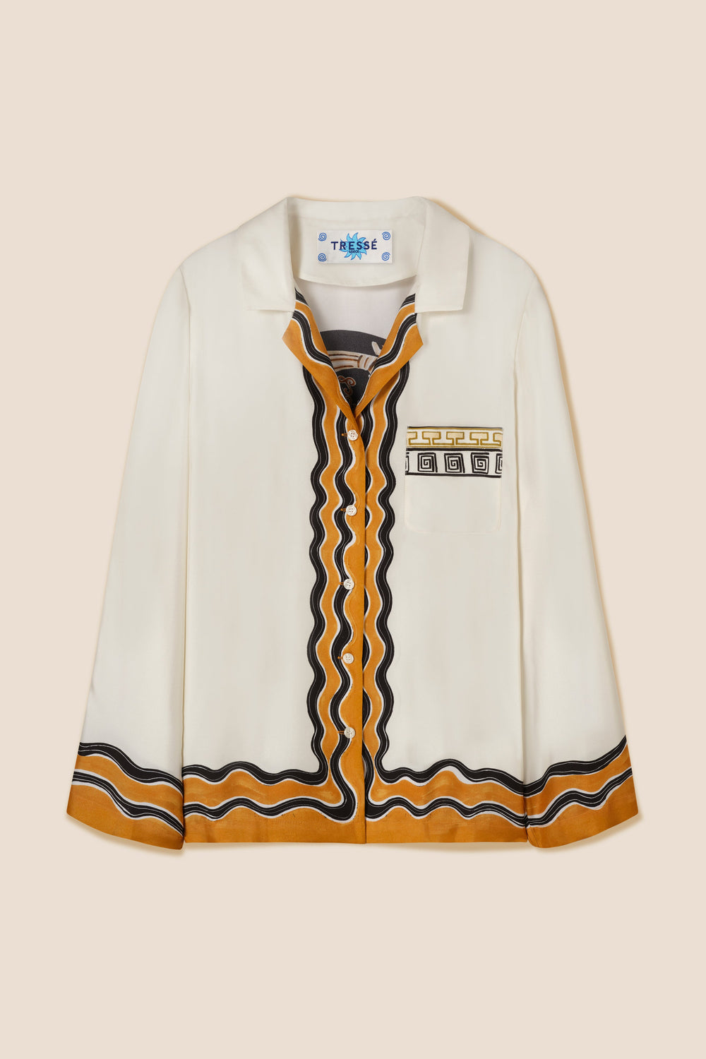 Silk blouse with jar pattern
