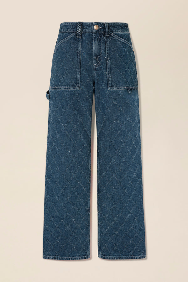 Denim à effet texturé losanges