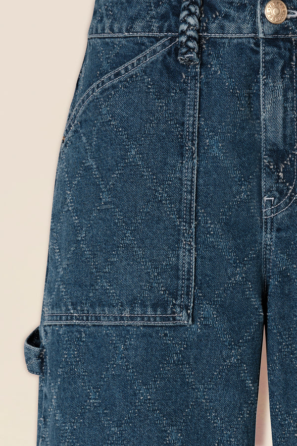 Denim à effet texturé losanges