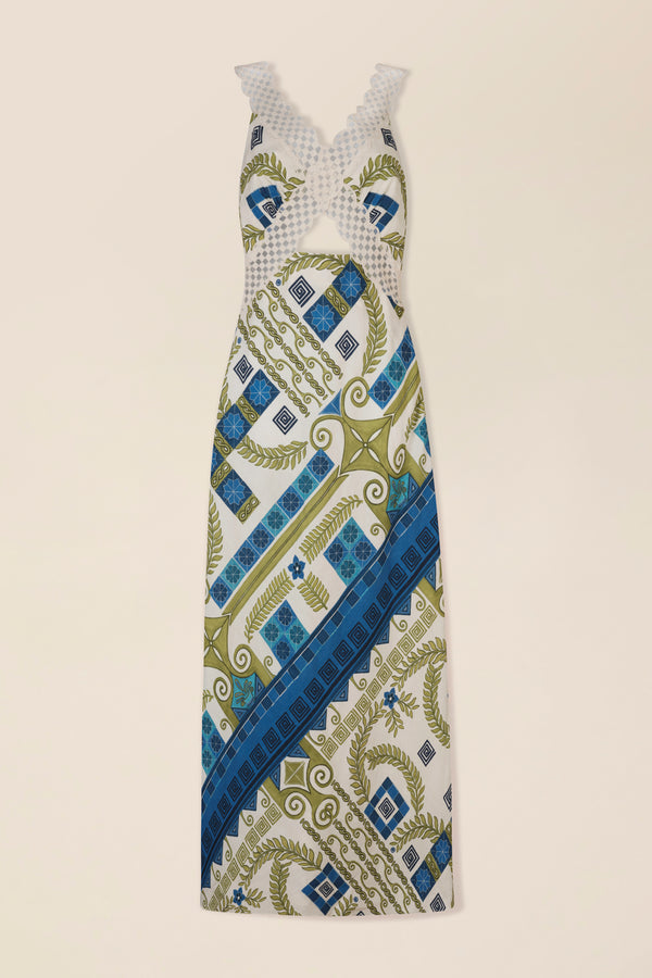 Robe longue à détail dentelle