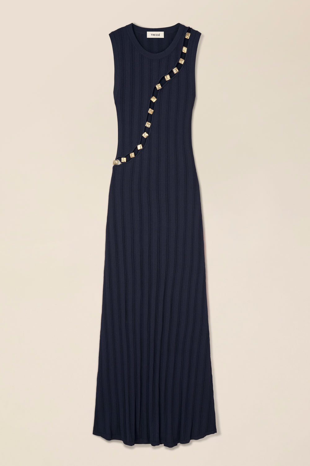 Robe en maille détail dorés