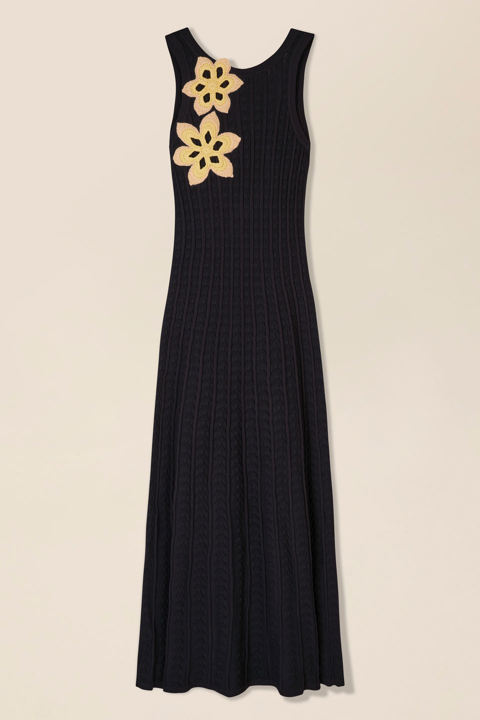 Long open-back flower dress