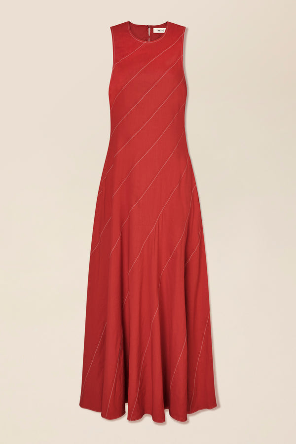 Robe rouge à découpes