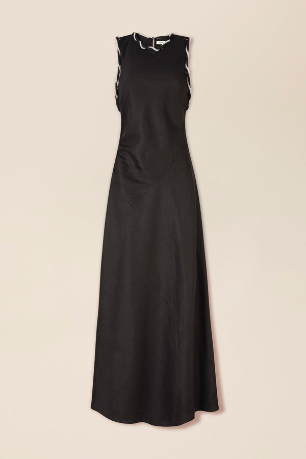 Robe longue à torsade strass