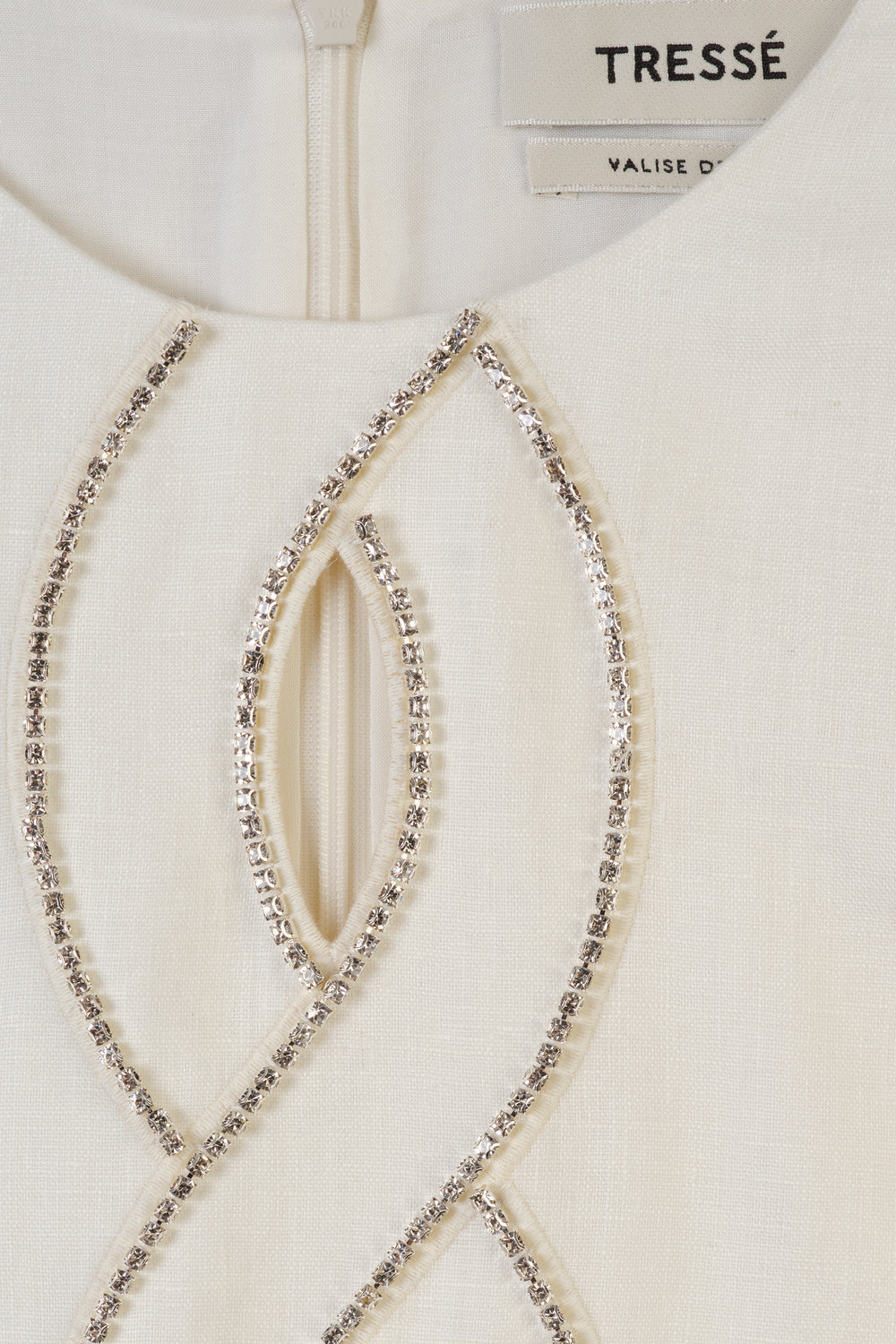 Short ecru braided dress