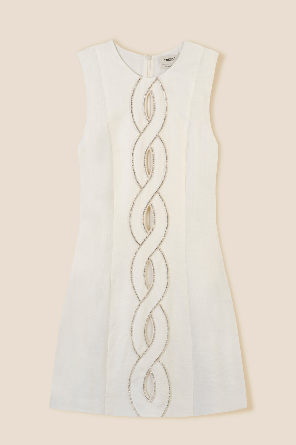 Short ecru braided dress
