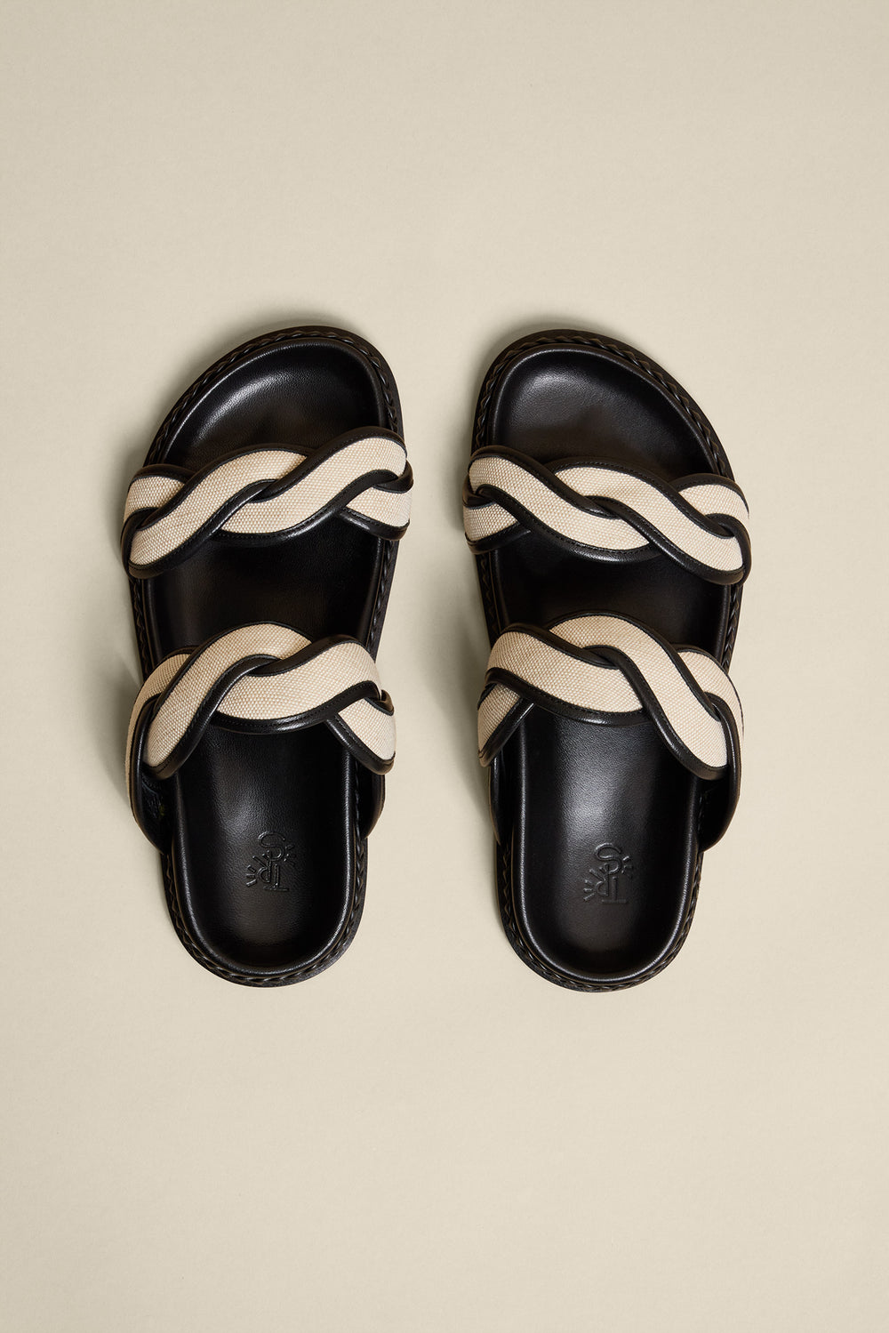 Double braided strap sandals