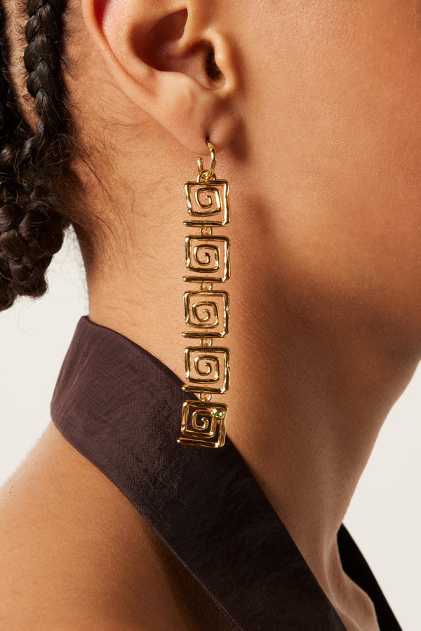 Boucles d'oreilles pendantes détail strass
