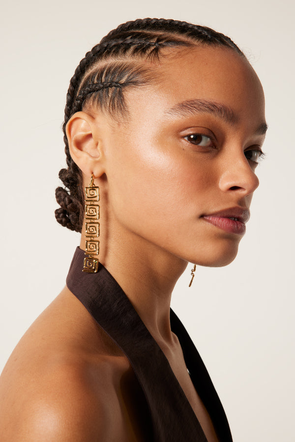 Boucles d'oreilles pendantes détail strass
