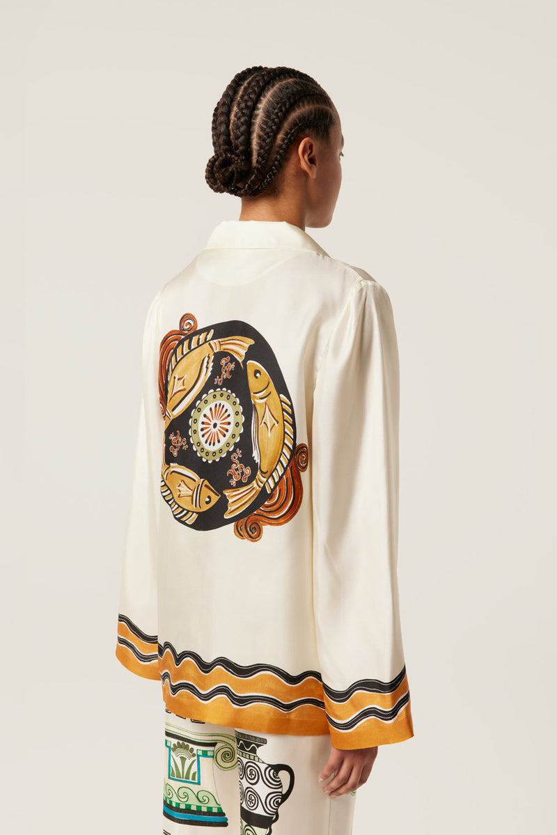 Chemisier en soie à motif jarres