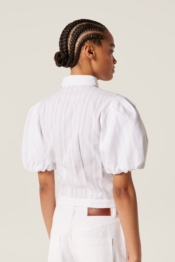 Chemise à manches courtes bouffantes